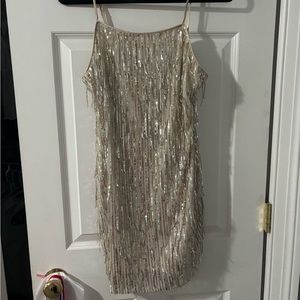 Gold and silver sparkly formal dress